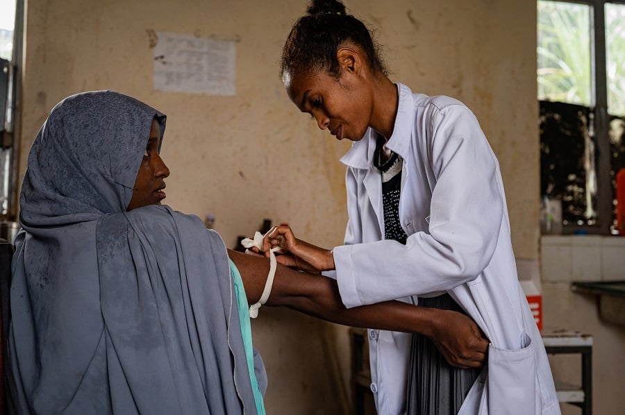 Ethiopian healthcare worker.