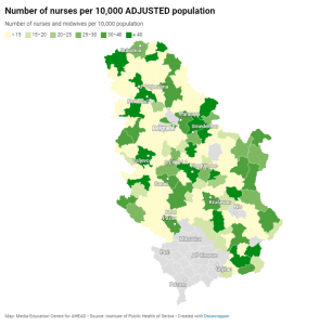 Number of nurses per 10,000 population Serbia