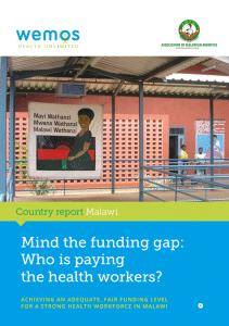 Cover of the country report Malawi - Mind the funding gap: Who is paying the health workers? (Malawi)